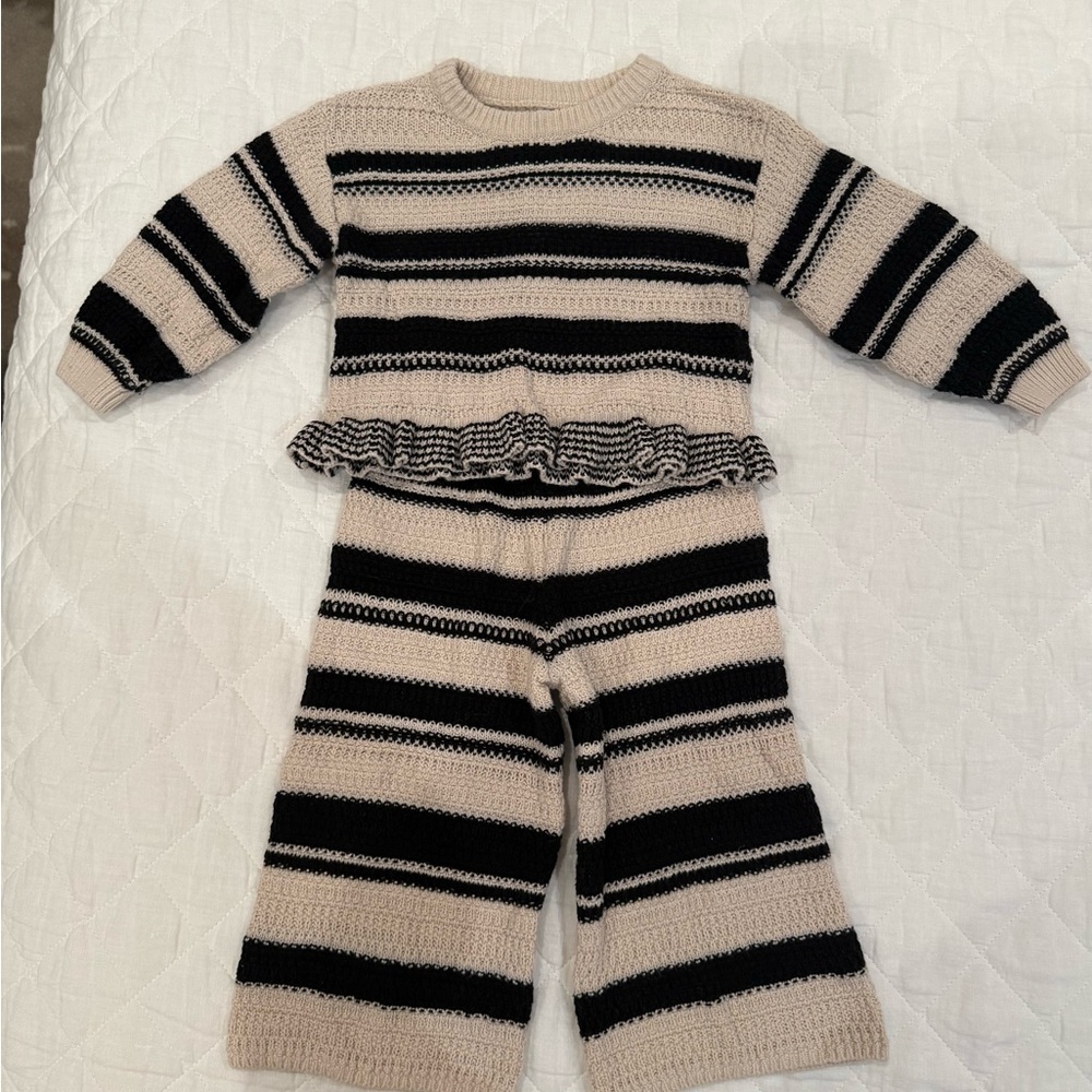 Zara Baby Girl Stripe Knit Matching Set